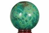 Polished Malachite & Chrysocolla Sphere - Peru #211032-1